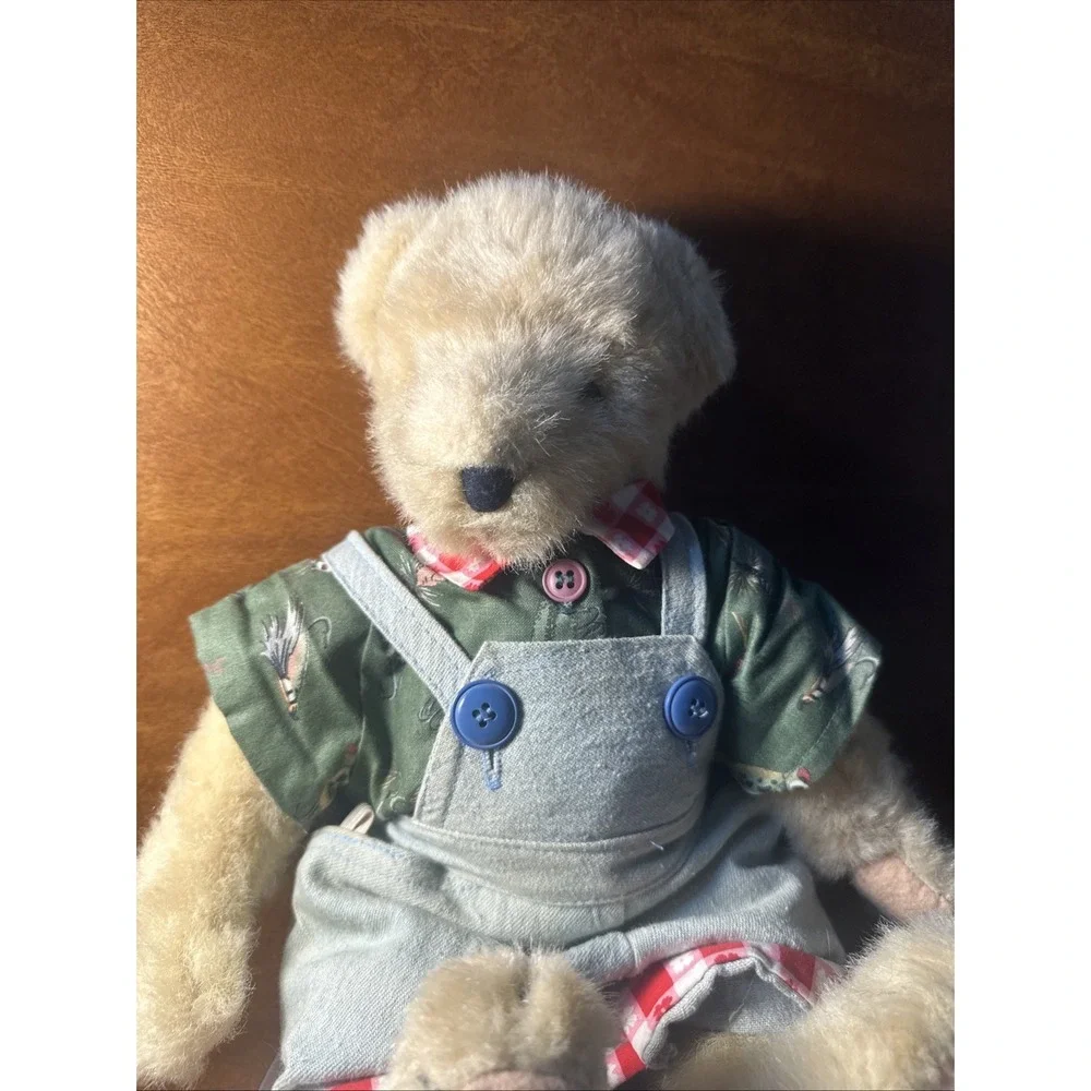 Fuzzy VanderBear Picnic Boy with Overalls Plush 13